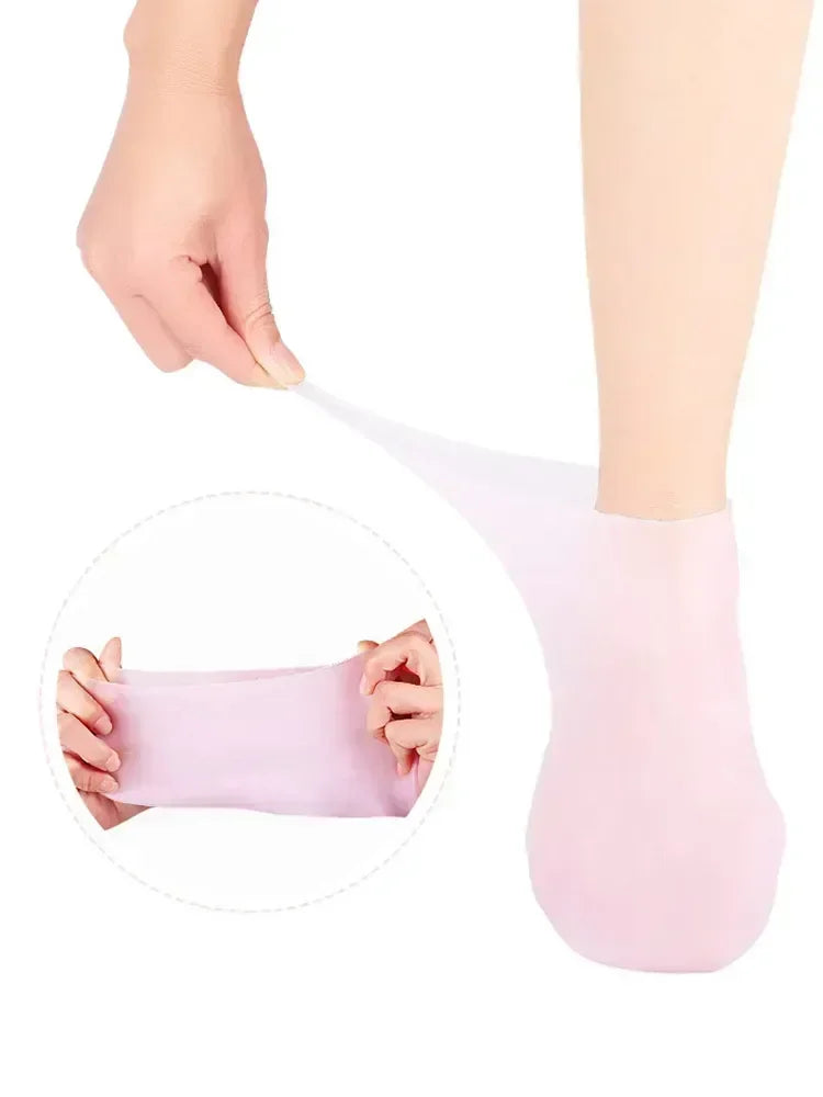 1 Pair Silicone Moisturizing Socks Exfoliating Gel Heel Socks Callus Cracked Dead Skin Remove Protector Pain Relief Foot Care
