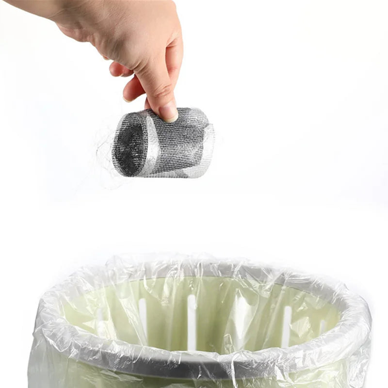 4/5/10m Cuttable Shower Drain Hair Catcher Self-Adhesive Floor Drain Stickers Disposable Mesh Bathroom Kitchen Sink Hair Filter