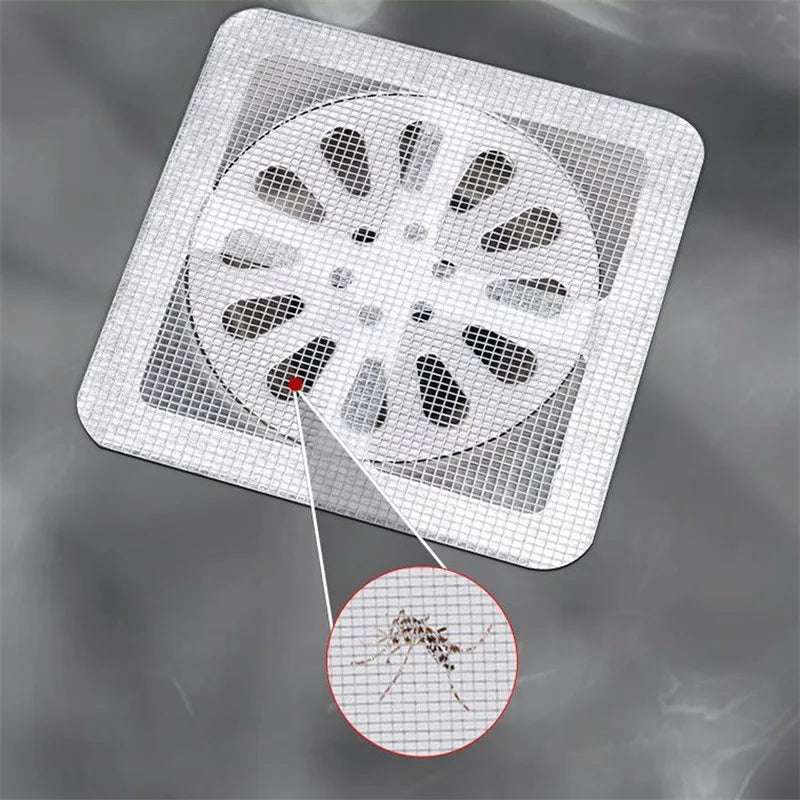 4/5/10m Cuttable Shower Drain Hair Catcher Self-Adhesive Floor Drain Stickers Disposable Mesh Bathroom Kitchen Sink Hair Filter