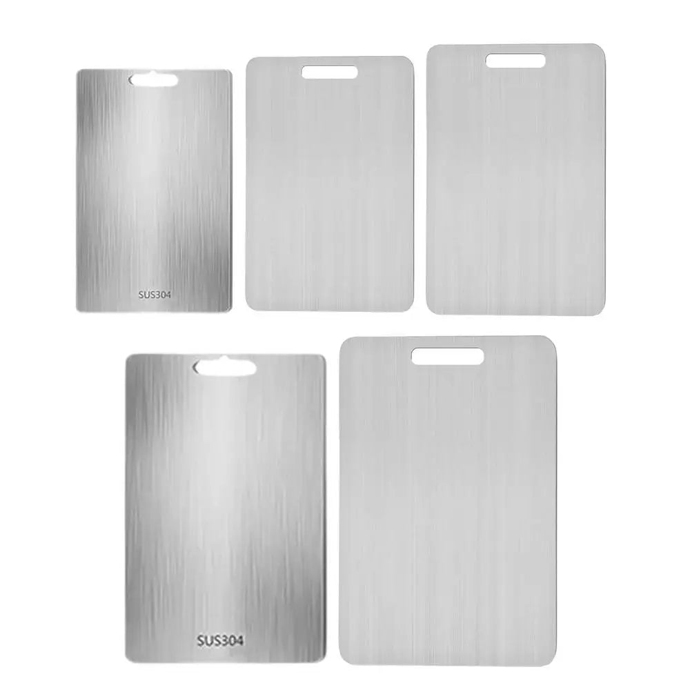 Titanium Cutting Boards for Kitchen Stainless Board 304 Steel Thickened Double Sided Food Grade Portable Fruit Meat Chopping