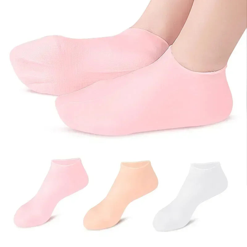 1 Pair Silicone Moisturizing Socks Exfoliating Gel Heel Socks Callus Cracked Dead Skin Remove Protector Pain Relief Foot Care
