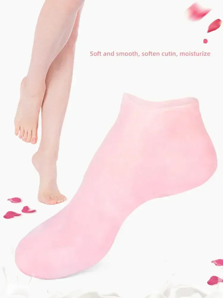 1 Pair Silicone Moisturizing Socks Exfoliating Gel Heel Socks Callus Cracked Dead Skin Remove Protector Pain Relief Foot Care