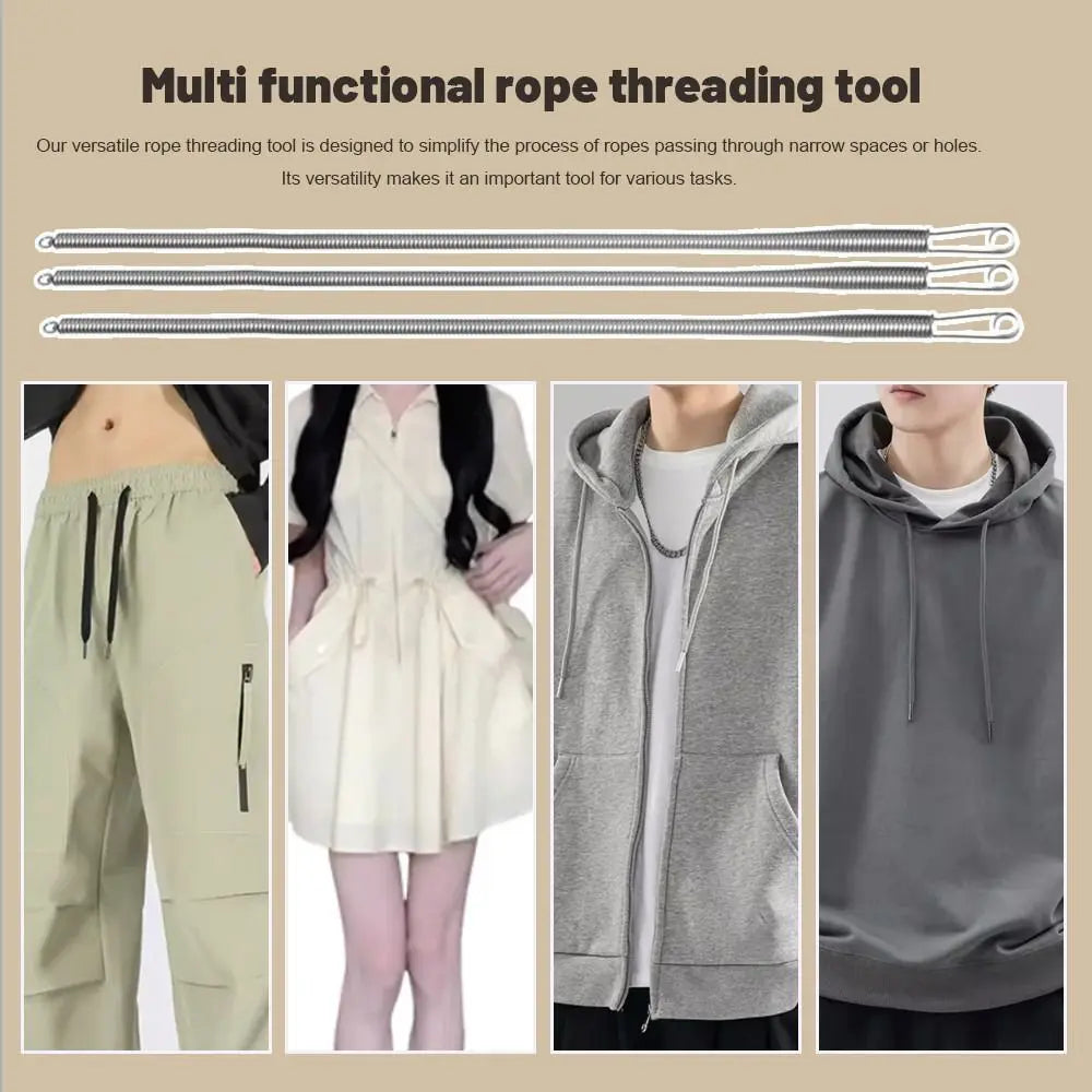 Stainless Flexible Steel Rope Thread Device Craft Garment Threading Tools Rope Threader Guides Durable Forceps Auxiliary