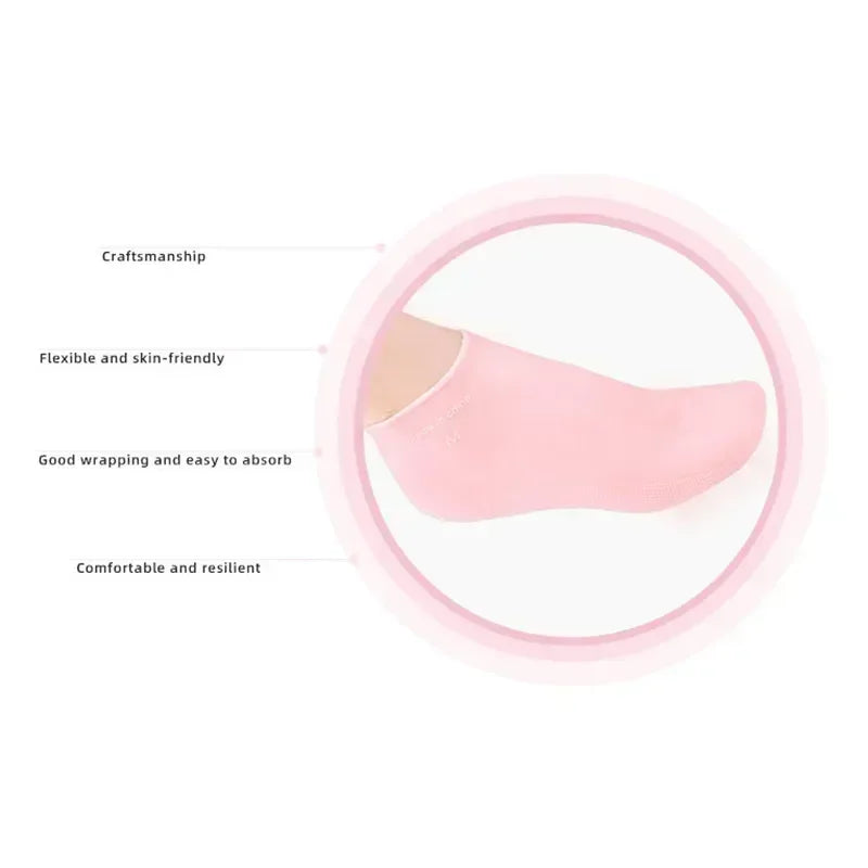 1 Pair Silicone Moisturizing Socks Exfoliating Gel Heel Socks Callus Cracked Dead Skin Remove Protector Pain Relief Foot Care